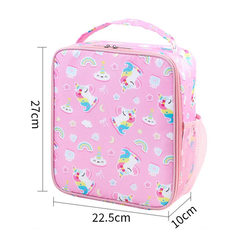 Insulated Cartoon Lunch Bag - Square Design for School and Commuting with Thickened Aluminum Foil.