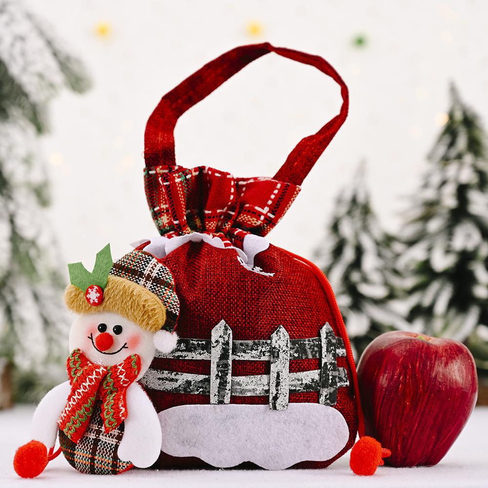 Gift Candy Christmas Bags Fabric Linen Handbag Party Wedding Sacks Decor Xmas
