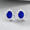 Xiancan Schmuck 925er Sterlingsilber 6x8mm Oval Blaue Imitation Steckerohrringe - Luxus Mode Bestseller.