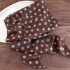 Retro Brown Polka Dots Long Silk Scarves HairBand Womens High Quality Comfortable Headscarf Lady Fashion Party Scarf Accessories