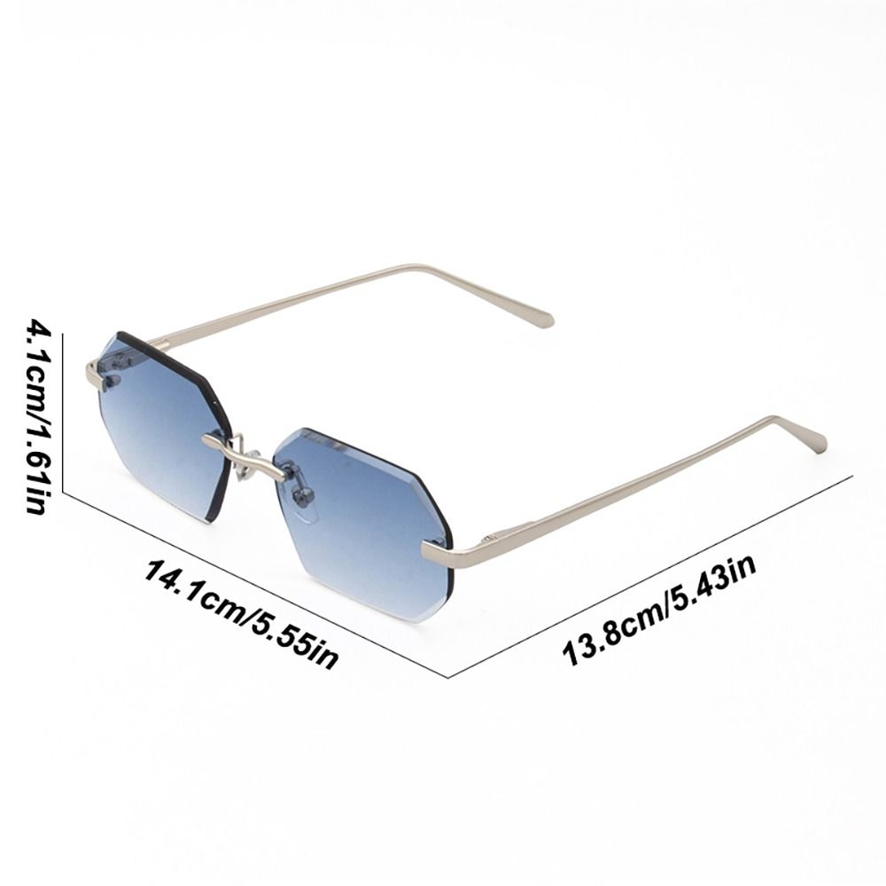 Trendy Multicolor Sun Glasses Vision Care Lightweight Frameless Sunglasses Fashion Vintage Men UV400 Eyewear Photography