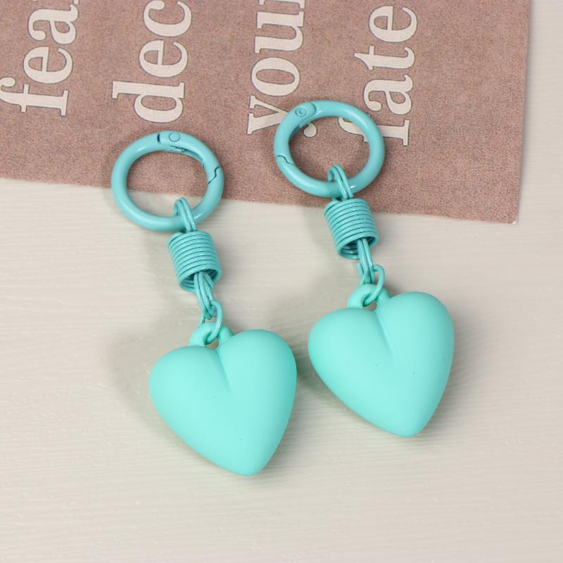 

2 шт. Милый брелок в форме сердца конфетного цвета, корейский простой брелок для ключей с любовью, подвеска для сумки, подвесное украшение, держатель для ключей от машины, подарки для пары зелёный