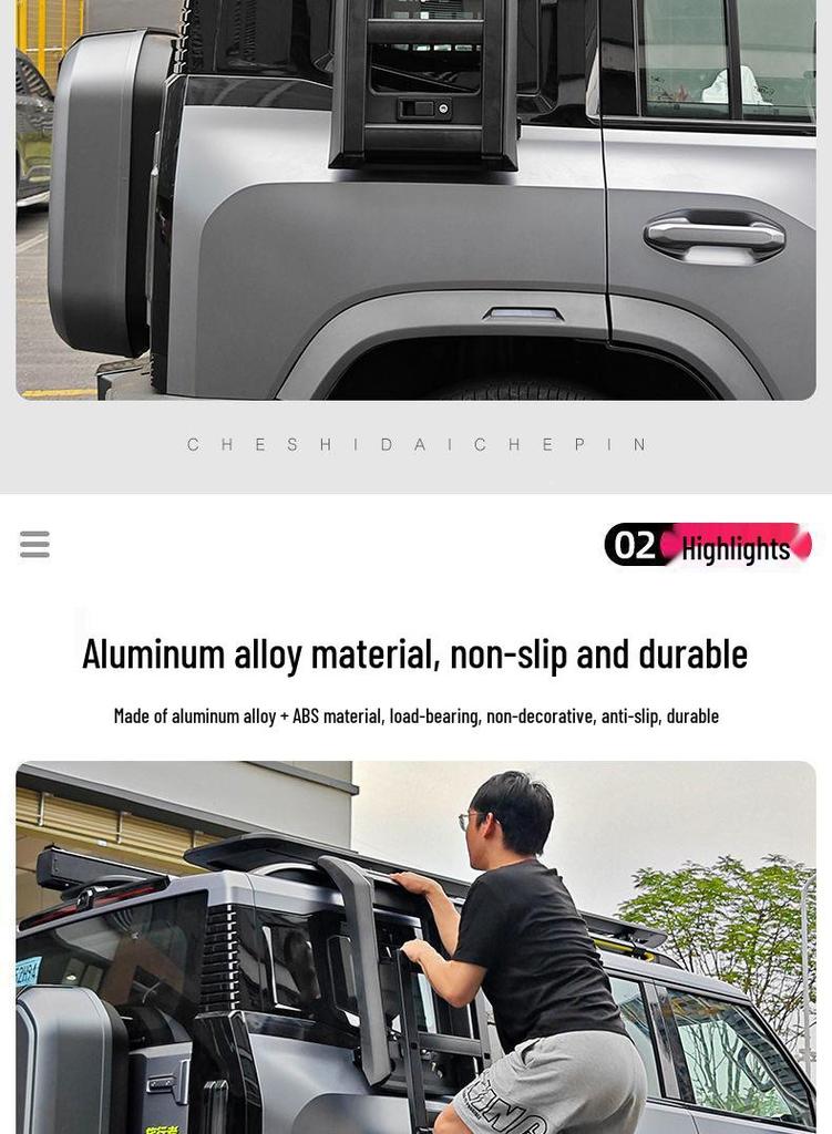 Jetour Traveler ShanHai T2 Aluminum Roof Side Ladder & Rear Window Platform
