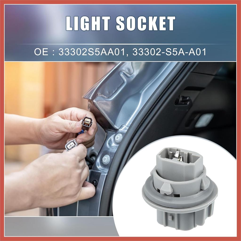 ACROPIX Turn Signal Pointer Light Bulb Socket 33302S5AA01 for Acura RDX 2007-2015 Plastic Gray (Set of 2) Car Parts