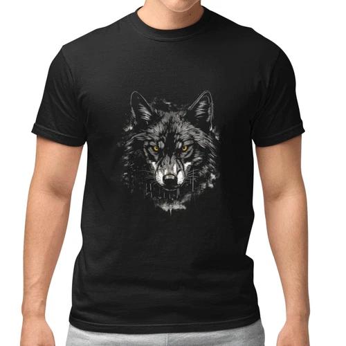 Wolf Head Graphic T Shirt Dark Animal Art Wild Wolf Design Unisex Tee S