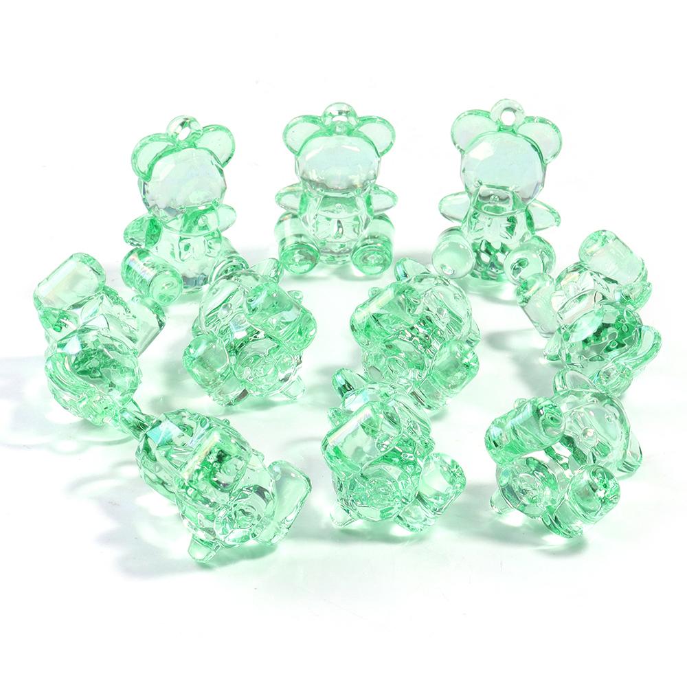 10Pcs/lot Acrylic Bear Charms Beads Colorful Transparent Gummy Cute Pendant for Handmade Necklace Earrings Jewelry Accessories
