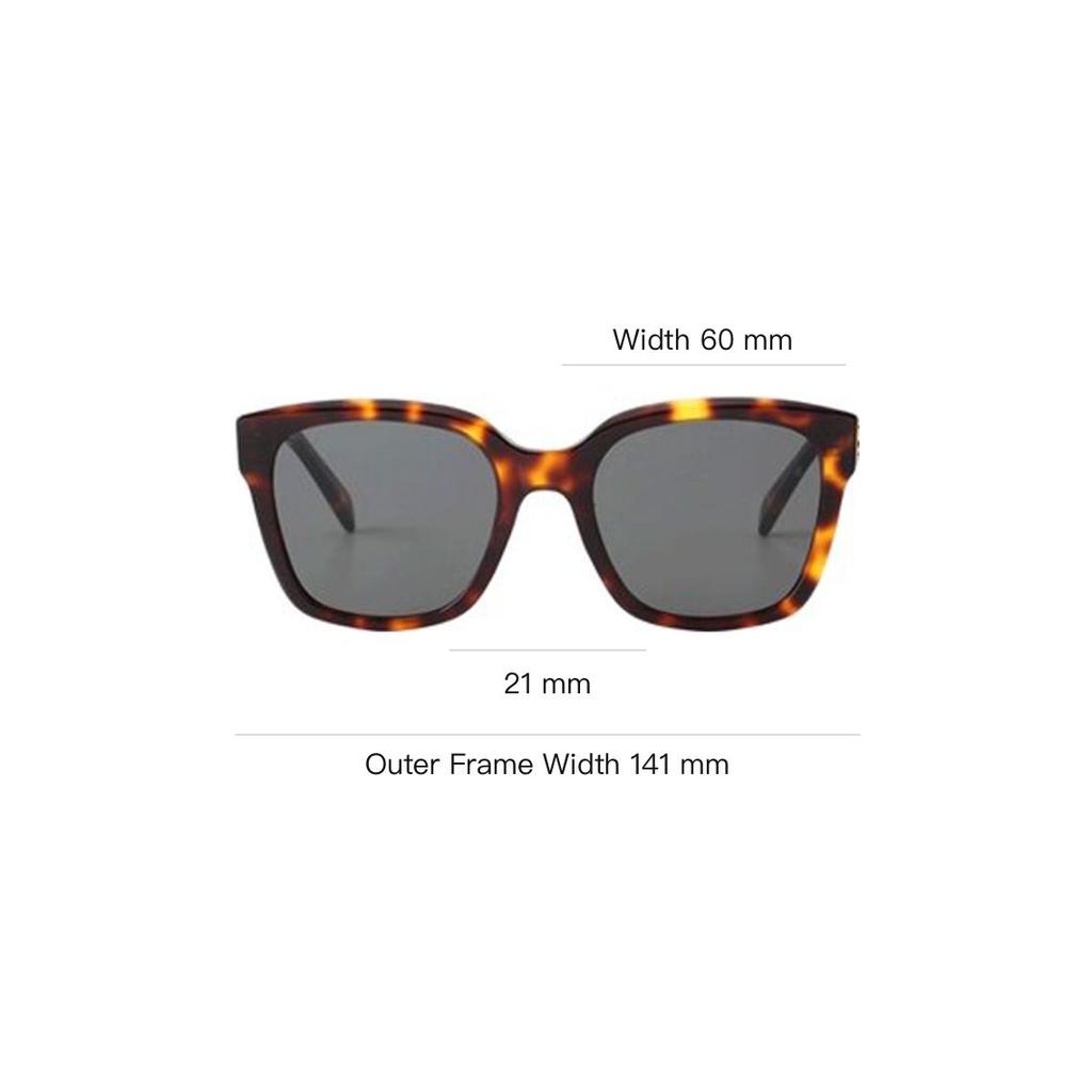 Celine Logo Acetate Irregular Sunglasses Unisex Sunglasses Tortoise CL40222F-5553A