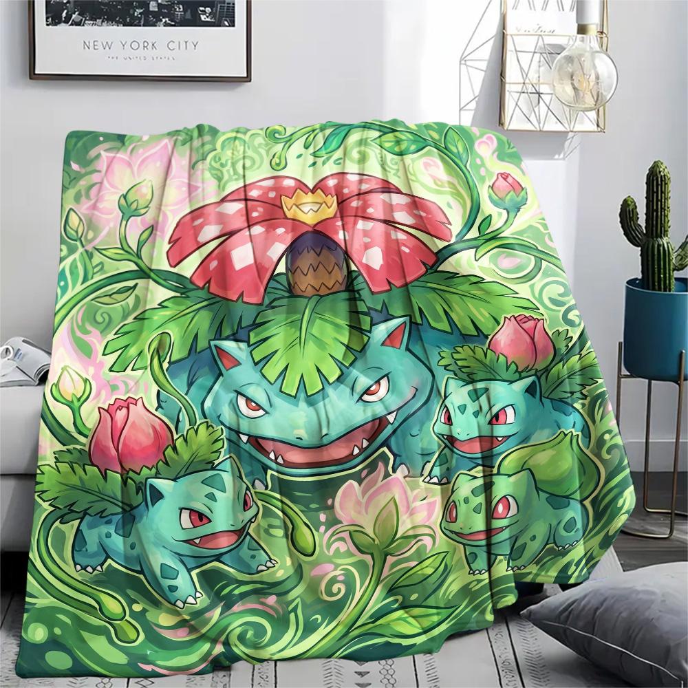 

Bulbasaur Print Flannel Blanket, Ultra Soft High Quality All Seasons Warm Throw, Home Decor Cozy Blanket, Perfect Christmas Gift 80cm x 120cm