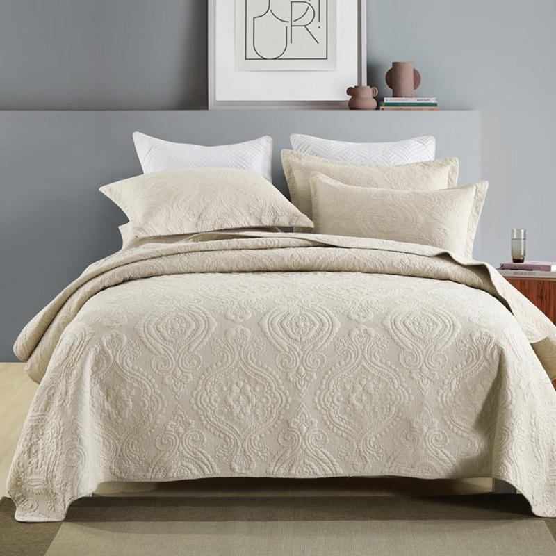 Rungrape Solid Quilted Cotton Bedspread On The Bed Double Queen King Size Bed Cover Quilts Bed Linen Summer Bed Spread Clothes