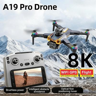2026 Drone A19 Pro 8K Professional HD Dual Camera Photography Brushless Foldable Quadcopter 5G GPS RC Distance 360°Obstacle Avoidance Drones Toys