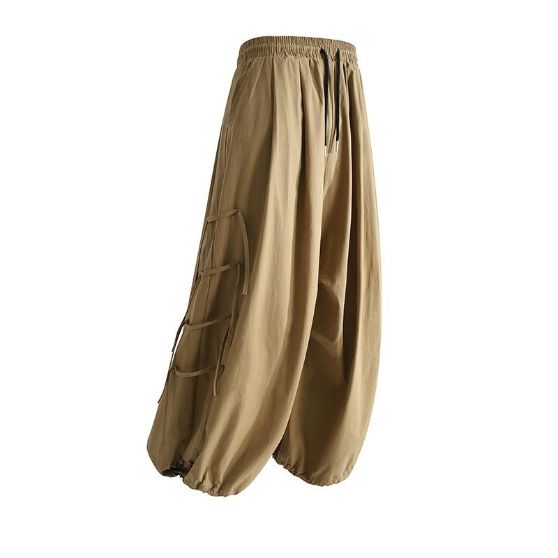 Herren Frühling Baggy Cargohosen Kordelzug Elastische Taille Haremshosen