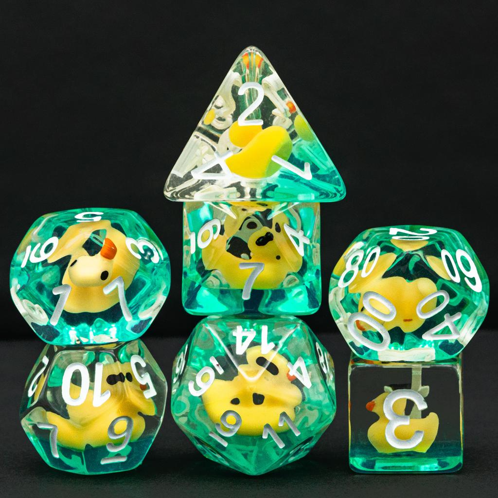 Cusdie Dadi Animali DnD Carini Resina 7 Pezzi Vari D4 D6 D8 D10 D% D12 D20 Set di Dadi Poliedrici per Giochi di Ruolo D&D Giochi da Tavolo