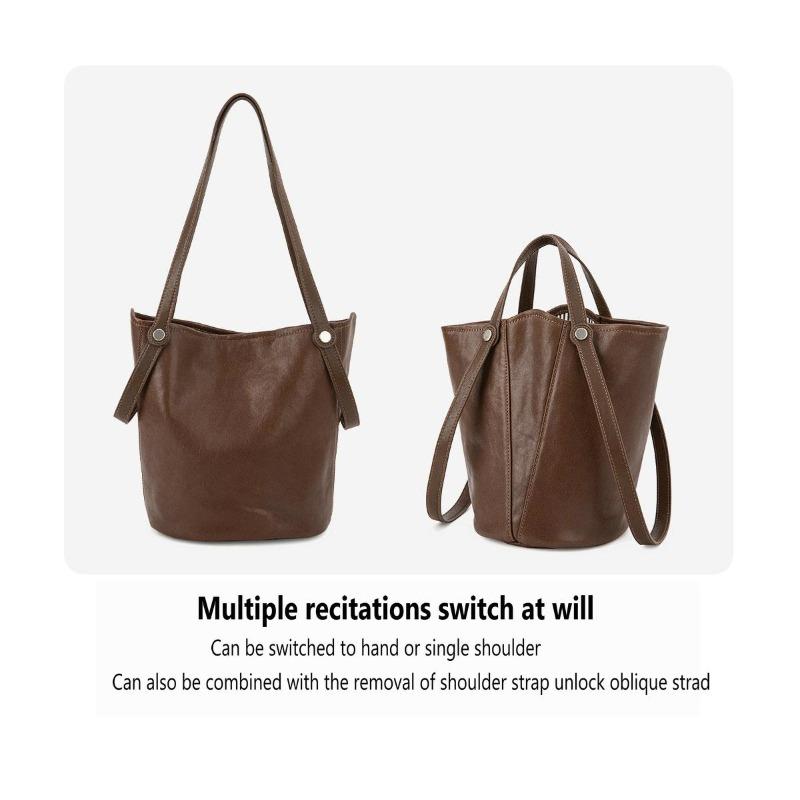 VENOF 2026 New Cowhide Single Shoulder Bucket Bag 100% Soft Cowhide Large Capacity Women's Shopping Bag Female Bucket Bag Ladies