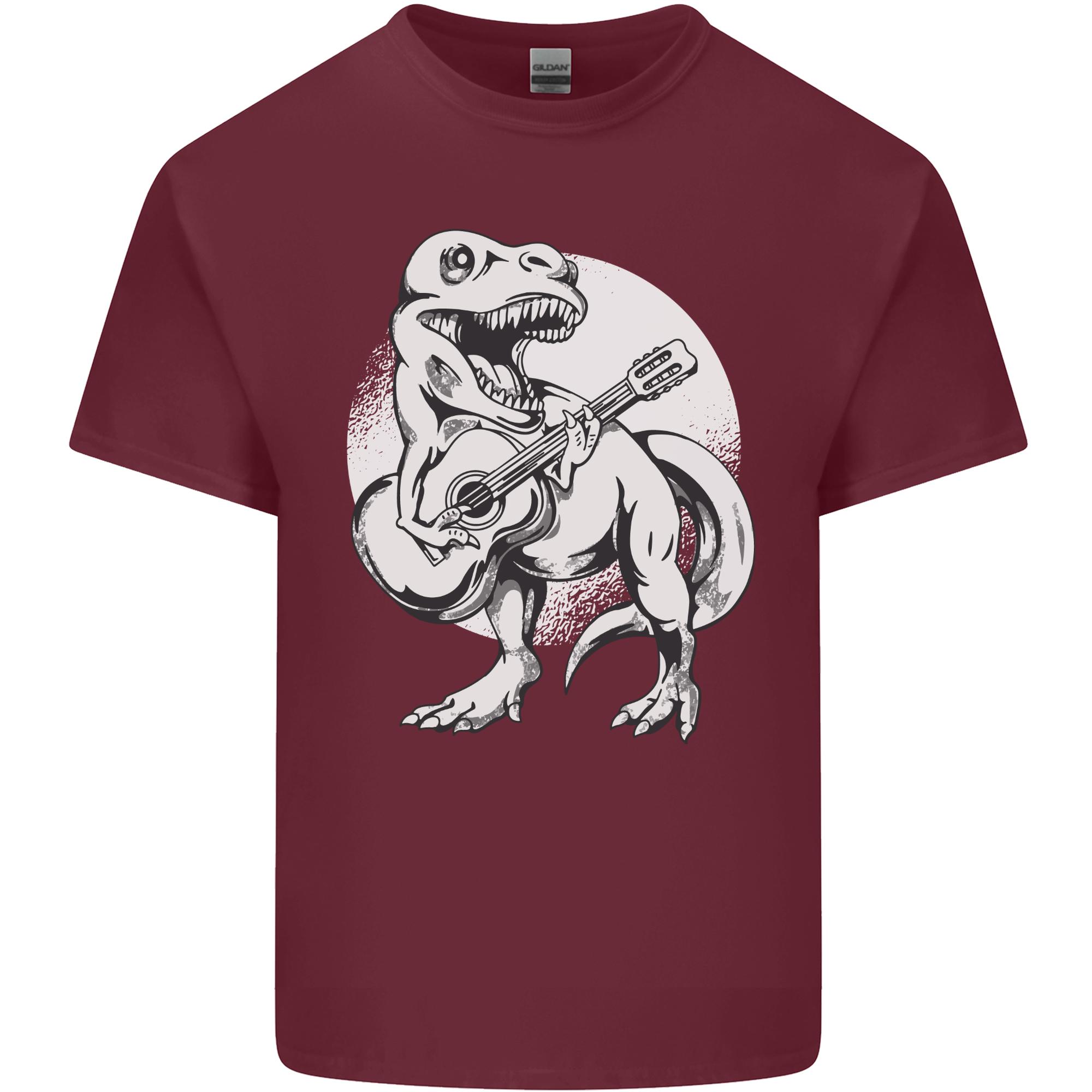 TRex Playing the Acoustic Guitar Music Unisexs Light Cotton TShirt S