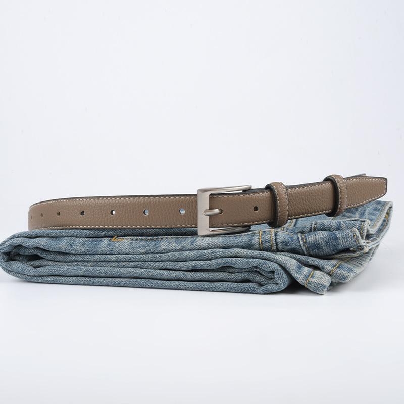 

Верхний слой коровья кожа узор личи натуральная кожа женский ремень ретро ремень с джинсами повседневные брюки ширина 2,3 см пряжка-штифт 105cm