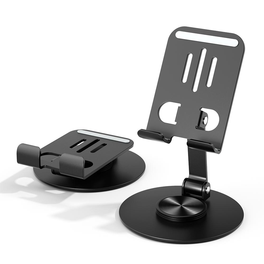 KEYSION Metal Aluminum 360° Rotation Tablet Holder Folding Universal Phone Bracket Adjustable Desktop Stand For iPad And Phone