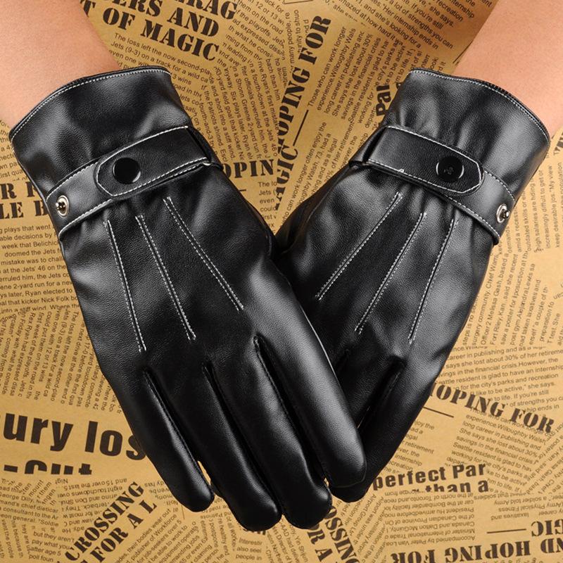 

Зимние теплые перчатки для мужчин и женщин, для катания на открытом воздухе, трехлинейные перчатки из ПУ кожи, три степени прочности, плюс бархат, морозостойкие перчатки с сенсорным экраном One size