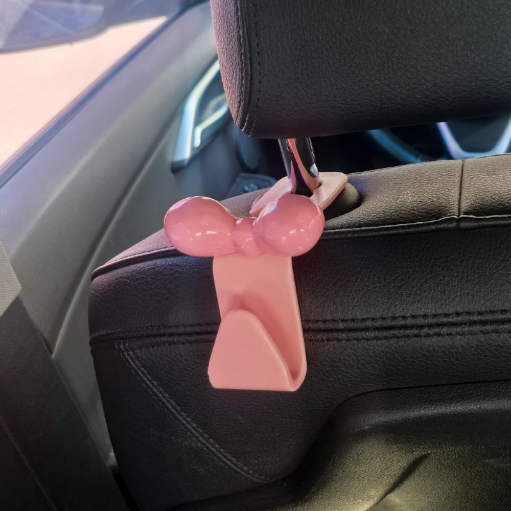 4Pcs Bowknot Car Seat Back Hook Dopamine Seat Back Hanger Sundries Back Storage Hook  Seat Headrest