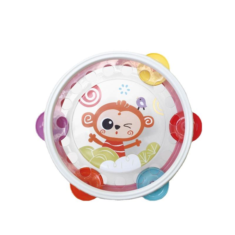 Baby Toys Hand-Held Drums, Percussion Instruments, Baby Hand-Held Tambourines Montessori Toy Interactive Hand Bell for Kid