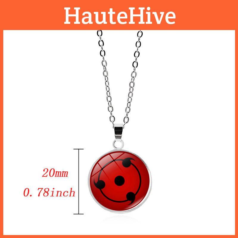 Fashionable Naruto Necklace Anime Pendant Nine Tomoe Rinne Sharingan With Stylish Crystal Inlay