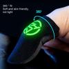 2Pcs Gaming Finger Covers Luminous Sensitive High Elasticity Sweat-proof Non-slip Touch Screen 0.3mm Ultra-thin Mobile Gaming Thumb Gloves Sleeves
