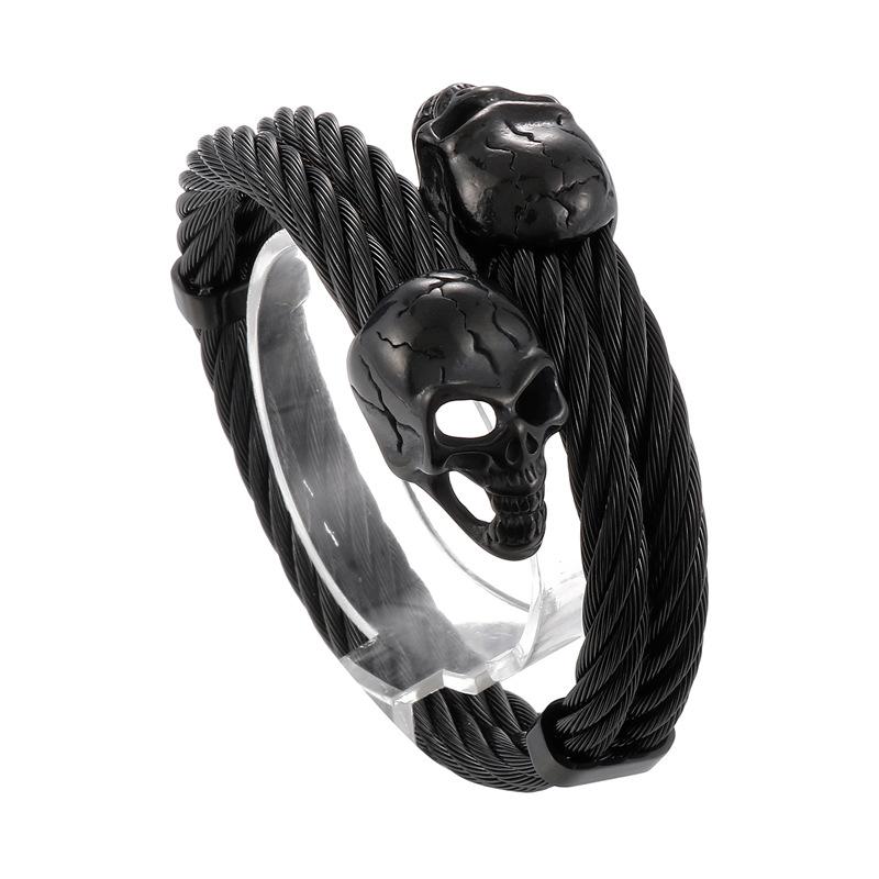 

4 стиля, серебряный цвет, хип-хоп, рок, винтажный скелет, открытый эластичный наконечник one size（18-20CM）