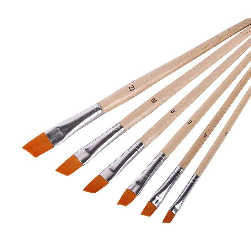 Fine Watercolor Propylene Painting Brushes Oil Painting Brushes 6 Pcs