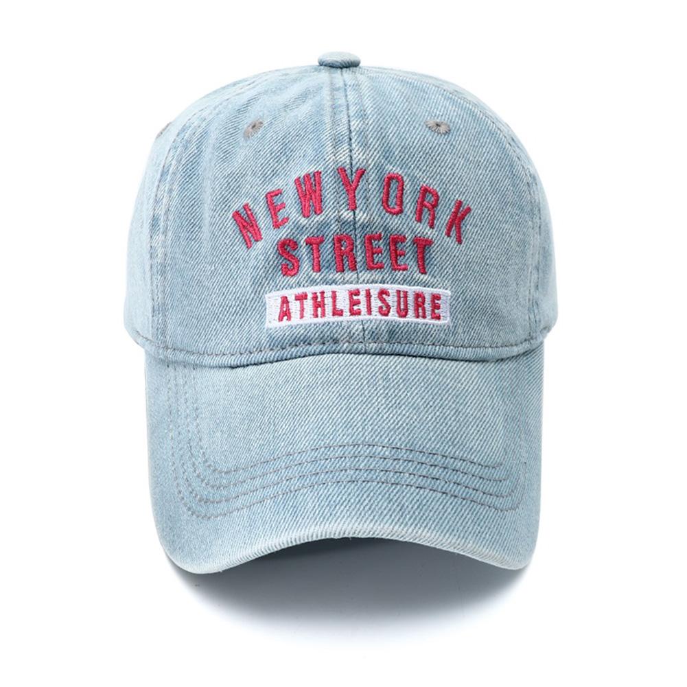 Unisex Vintage New York Stickerei Gewaschener Denim Baseballkappe Verstellbare Snapback Mütze Sonnenschutz Visier Hüte für Männer Frauen