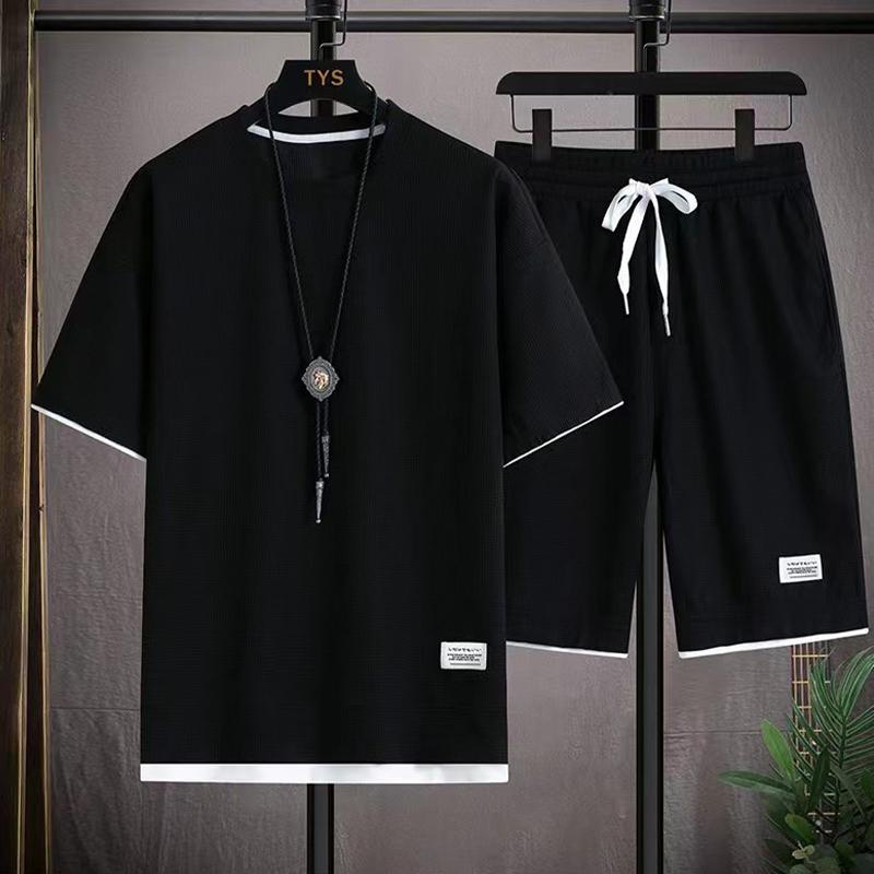 Moda pentru bărbați de vară, ținută 2 piese, Ropa Hombre, pantaloni scurți de jogging, tricou Homme, trening, seturi scurte, costume sportive, haine pentru bărbați