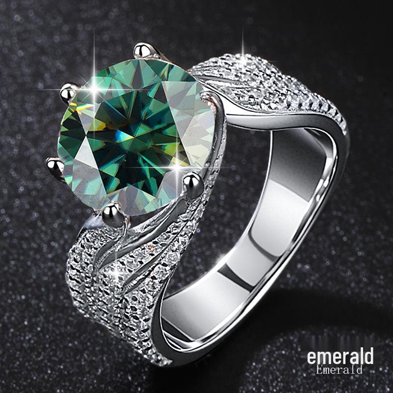 

Three Lifetimes Romance Moissanite Ring: Six-Prong s925 Sterling Silver with Full Diamonds for Men & Women US Size 9