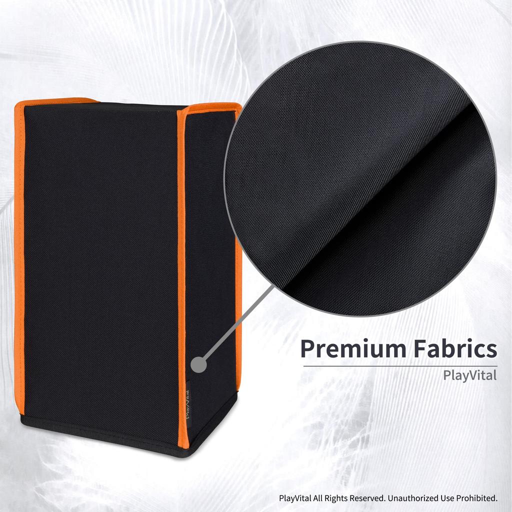 PlayVital Nylon Dust Cover for Xbox Series X Console Soft and Clean Lined Dust Waterproof Cover Sleeve for Xbox Series X Console or Orange (Vertical