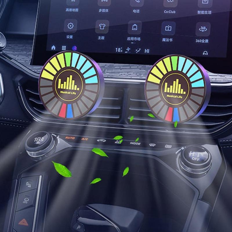 1PC Smart RGB Pickup Lights LED 3D Ambient Lamp Sound Control Music Rhythm Lights Air Freshener for Car Gaming TV Creative Decora