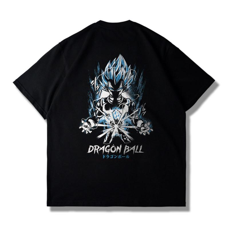 Dragon Ball Saiyan Tshirt Summer Loose Mens and Womens Short Sleeved Tshirt Wukong Beijita Tranx Trendy Top