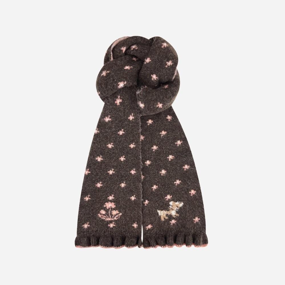 

Little Deer Knitted Scarf Floral Shawl Wrap Sweet Cashmere Scarves Pashmina кавовий