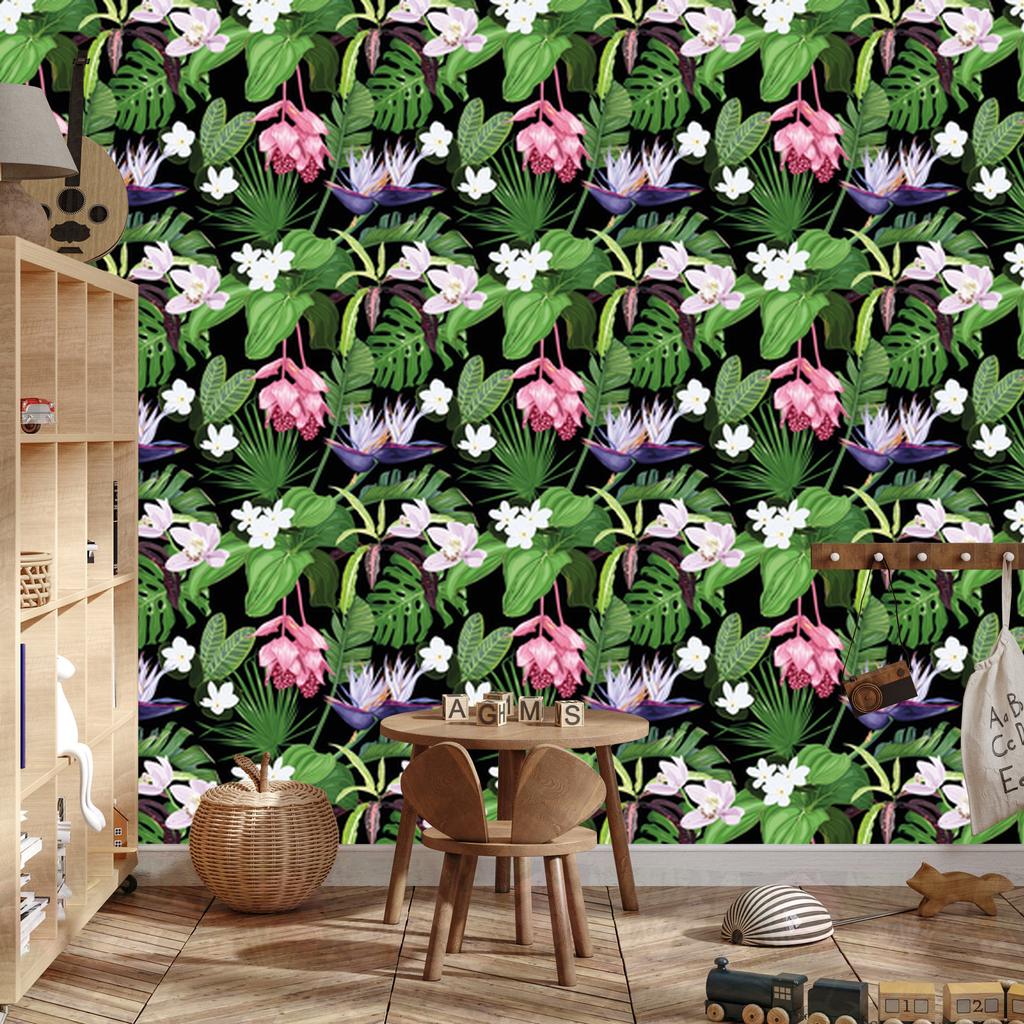Exotic Palm Leaves Wallpaper for Living Room and Bedroom 50x1000