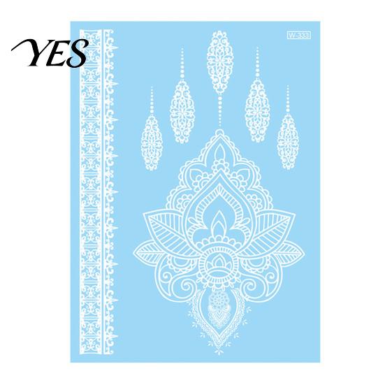 Gentle-On Skin Tattoo White Lace Sticker for Women, Temporary Face Body Fake Decal Arm, Waterproof Wedding Party Festival