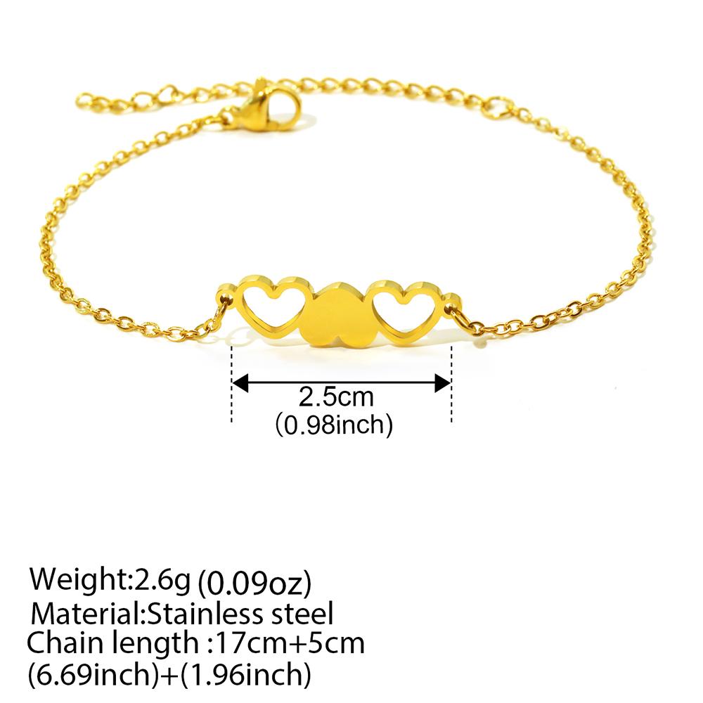 Stainless Steel Bracelets Atmosphere Openworked Heart Shape Chain Trendy Fine Bracelet For Women Jewerlry Exquisite Holiday Gift