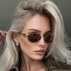 Oval Retro Sunglasses Women Fashion Metal Frame Eyeglasses Women Personality Simple  Glasses Women  Mujer