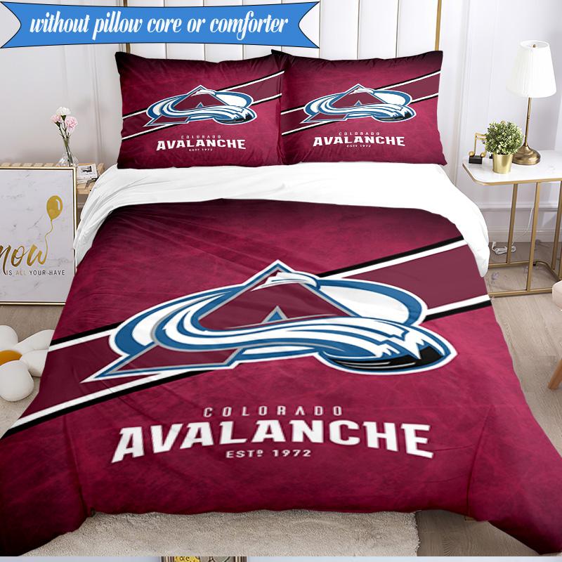 3PCS Avalanche Team Spirit Bedding Set,Including 1pc Duvet Cover And 2pcs Pillowcases Perfect for Bedroom, Dormitory, Fan Christmas Gift