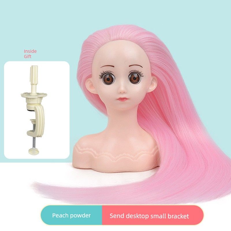 

Детское плетение волос Голова для практики причесок Модель Манекен Кукла 3-6 лет Подарок на 7-9 лет День рождения Девочка Резинка для волос Парик Игрушка Peach powder doll + small bracket
