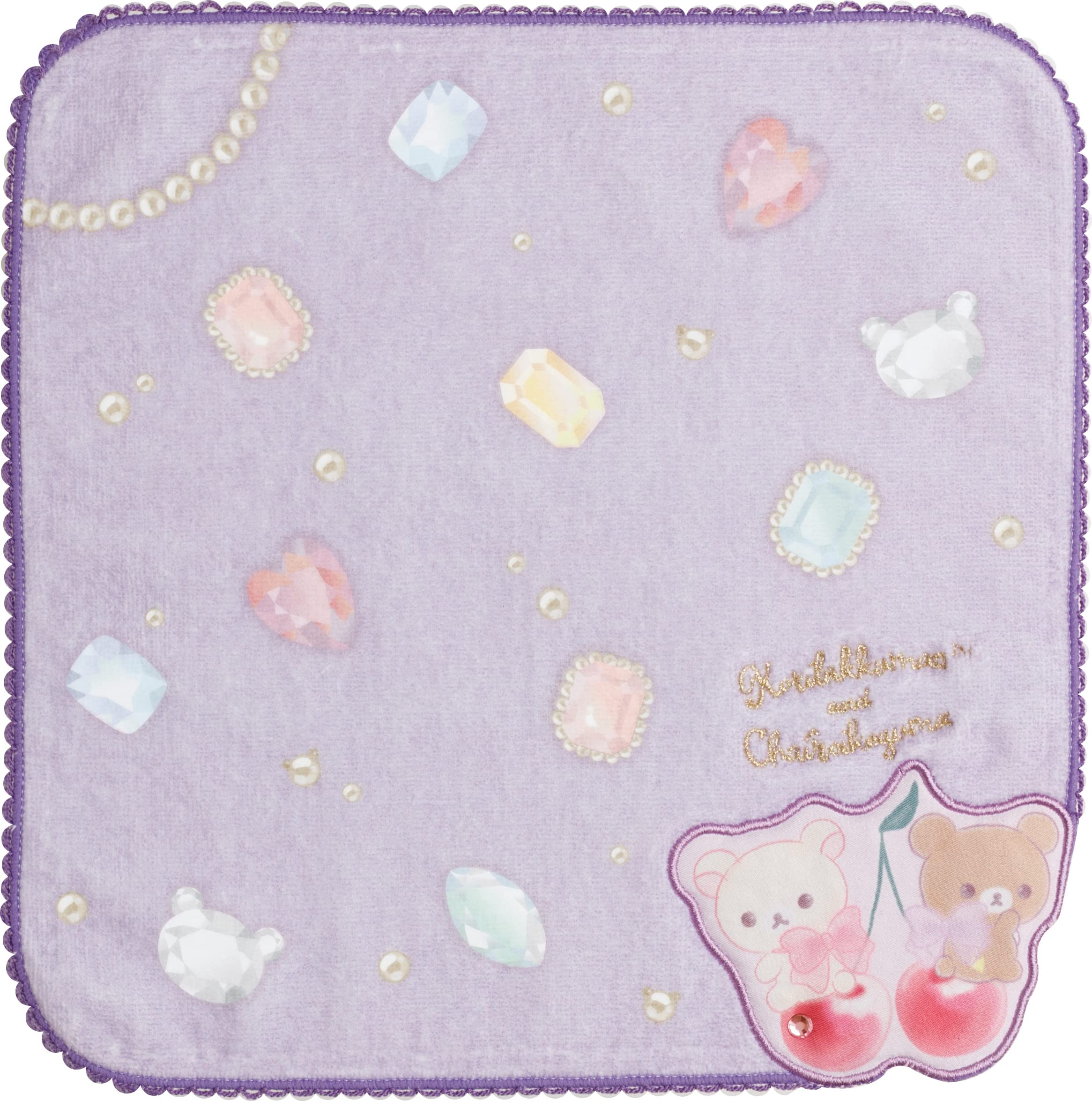 

Мини-полотенце Rilakkuma Jewel Purple CM38502 San-X Вишня Корикогу фиолетовый