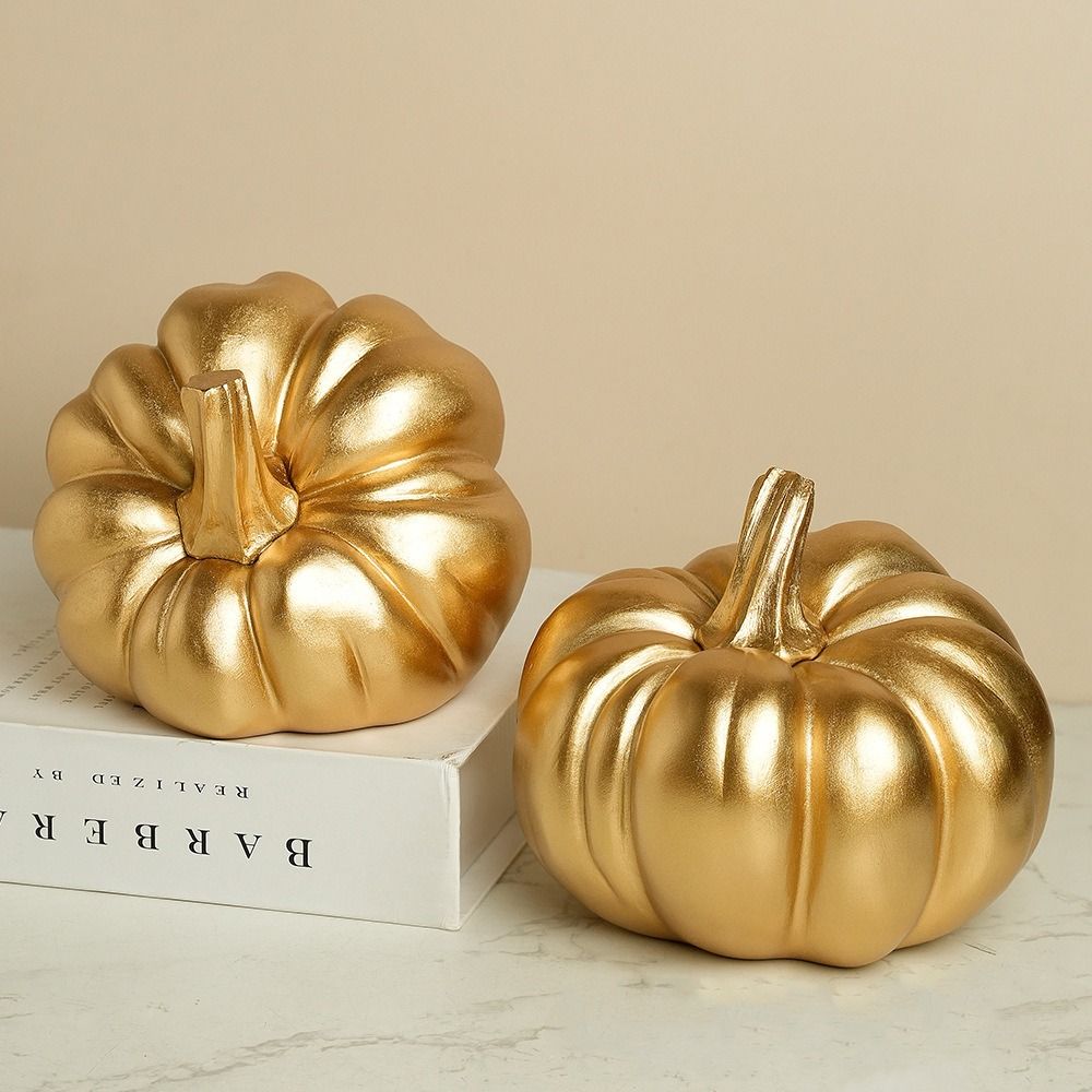 Exquisite Pumpkin Ornament Resin Miniature Figurine Sculpture Pumpkin Statue  Christmas