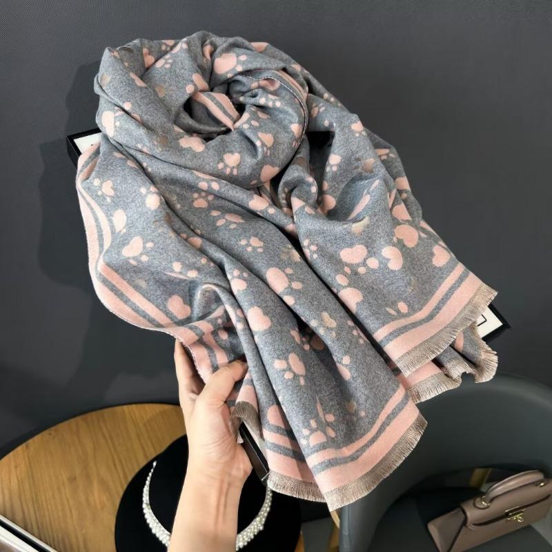 

2024 Новый корейский стиль модный теплый шарф для женщин зимний роскошный двухсторонний утолщенный универсальный платок для кондиционирования воздуха в комнате 185x65cm