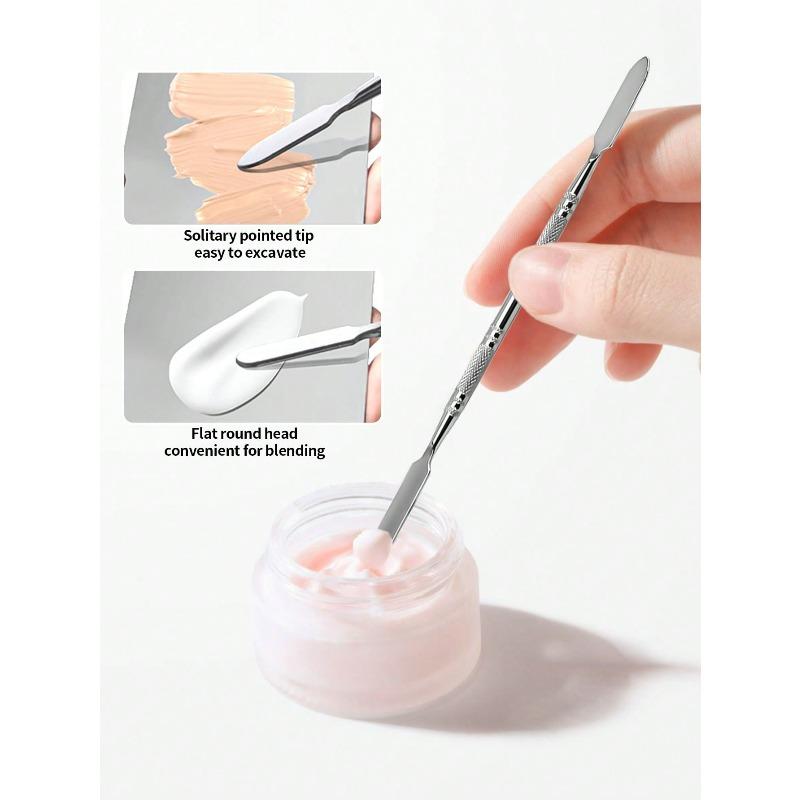 3pcs/set Makeup Mixing Palette, Professional Stainless Steel Makeup Tool Palette, Color Mixing Stick, Foundation Makeup Brush, Makeup Tool