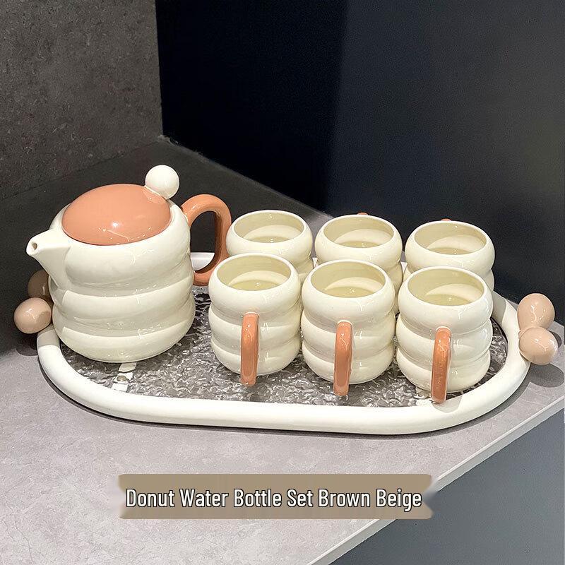 Shangqi Donut Ceramic Water Kettle and Cup Set