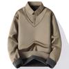 Men's Casual Color-blocking And Patchwork Style Two-piece Hoodie, Men's Loose Lapel Shirt Hoodie