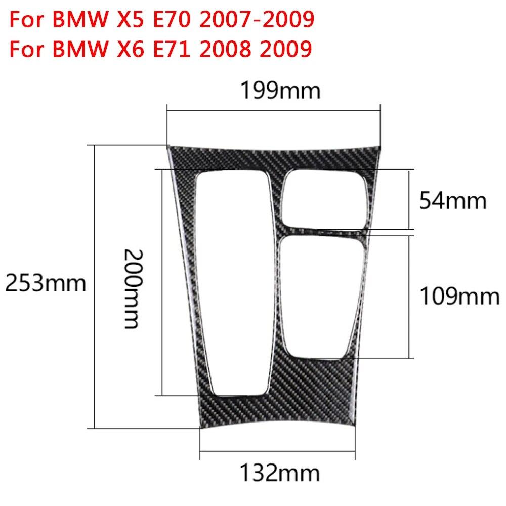Carbon Fiber Car Interior Gear Shift Panel Decal Decorative Cover Trim For BMW X5 E70 2007-2009 Car Accessories Interiors