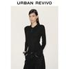 UR Women's Polo Neck Long Sleeve Knit Top