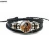 Anubis Scarab Layered Black Leather Bracelet