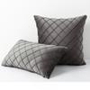 Pack of 2 Velvet Plaid Throw Pillows Sofa Decorative Pillow Covers Soft Solid Cushion Case for Bedroom Car Outdoors